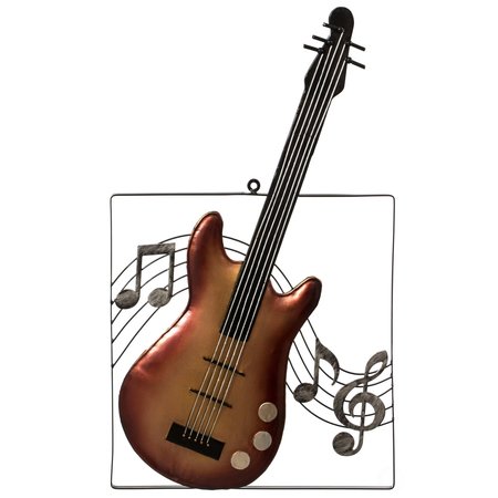 VINTIQUEWISE Hanging Metal Guitar Musical Note Wall Art Decor Sculpture for Home Bar Instrument QI004319-GTR